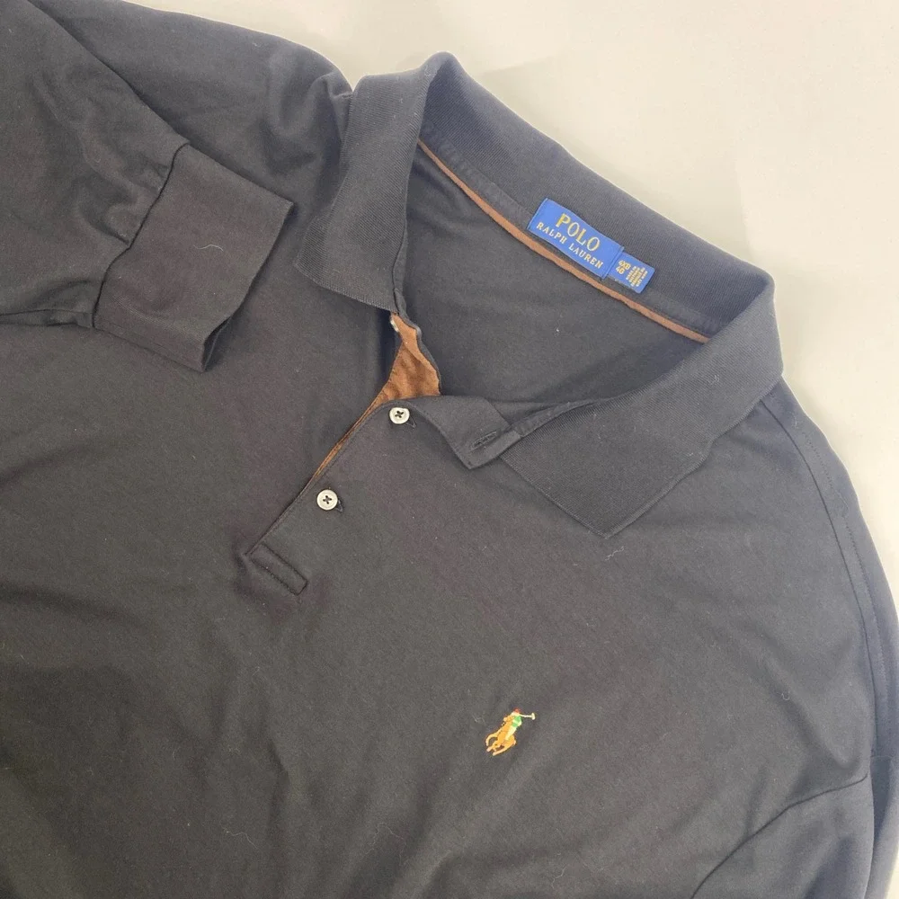 Polo Ralph Lauren Shirt Mens 4XB Black Big Flesh Pony Preppy Classic Old Money
